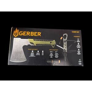 Gerber Camp Kit Pack Hatchet Fire Starter Stakeout Multi-Tool Survival Set NEW